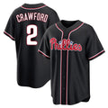 BIPIHUC P.Phillies #2 Justin Crawford Player Black Fashion Out Home Game Stitched Jerseys