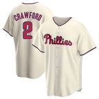 BIPIHUC P.Phillies #2 Justin Crawford Player Cream Game Stitched Jerseys