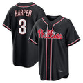BIPIHUC P.Phillies #3 Bryce Harper Player Black Fashion Out Home Game Stitched Jerseys