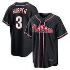 BIPIHUC P.Phillies #3 Bryce Harper Player Black Fashion Out Home Game Stitched Jerseys