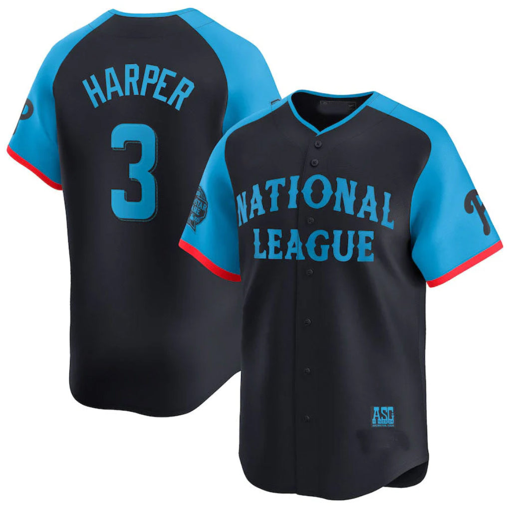 BIPIHUC P.Phillies #3 Bryce Harper Player Navy National League All-Star Limited Game Stitched Jerseys