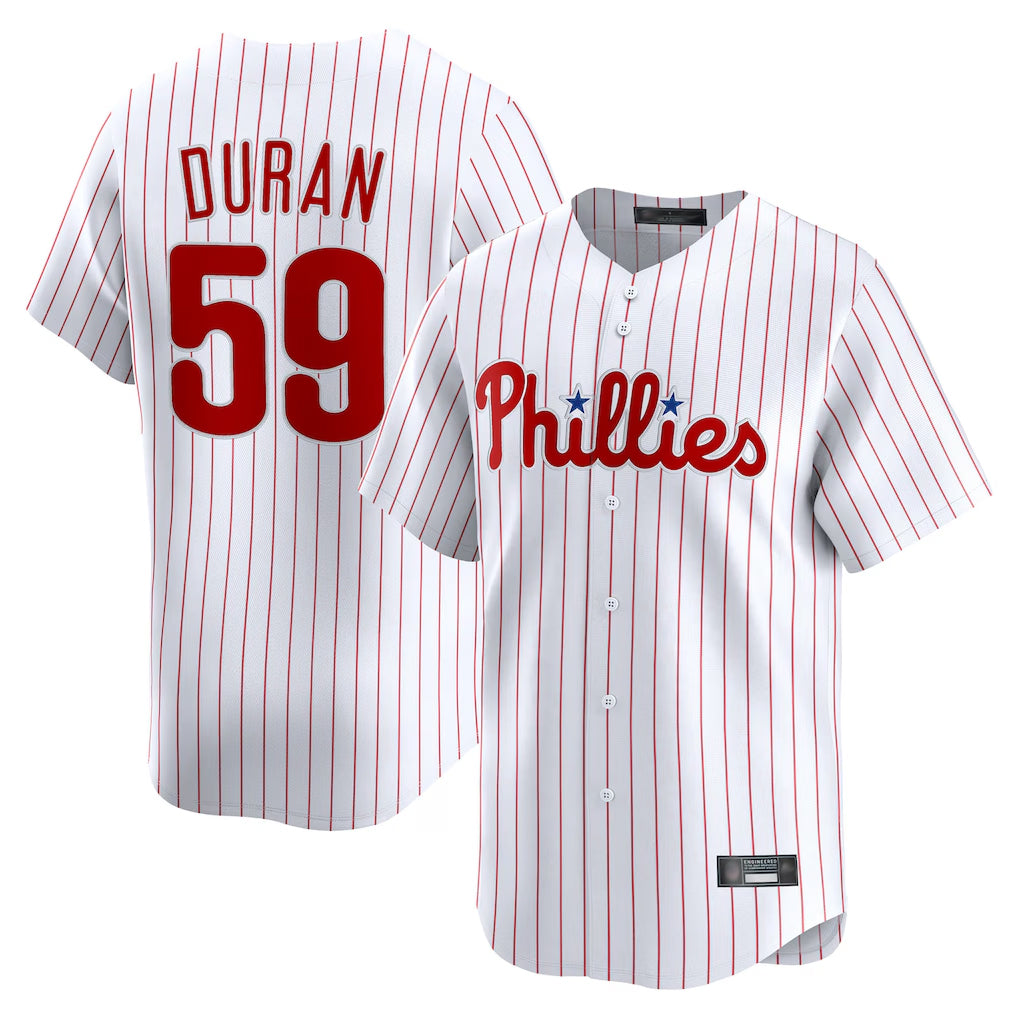 BIPIHUC P.Phillies #59 Jhoan Duran Player White Home Limited Stitched Jerseys