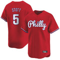 BIPIHUC P.Phillies #5 Bryson Stott Player Red Home Limited Stitched Jerseys