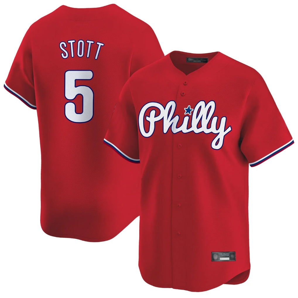 BIPIHUC P.Phillies #5 Bryson Stott Player Red Home Limited Stitched Jerseys