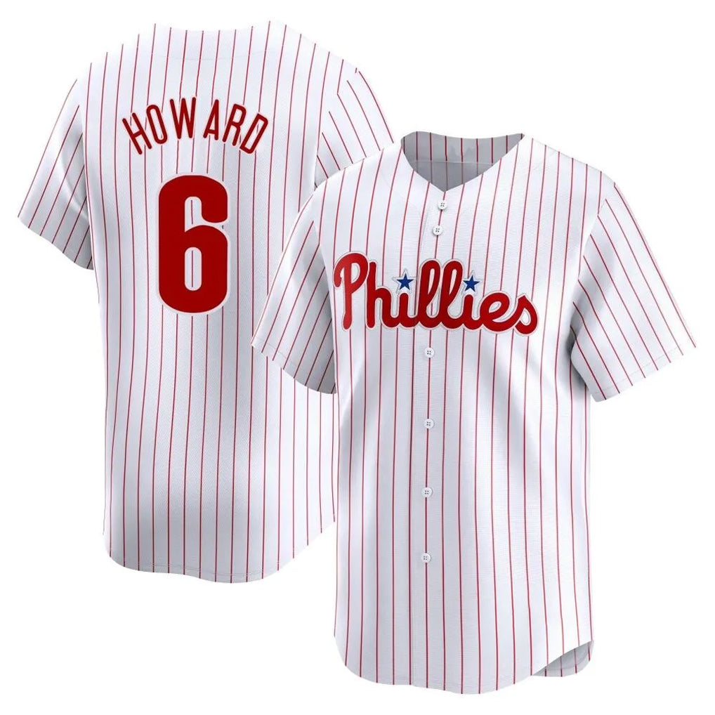 BIPIHUC P.Phillies #6 Ryan Howard Player White Home Limited Stitched Jerseys