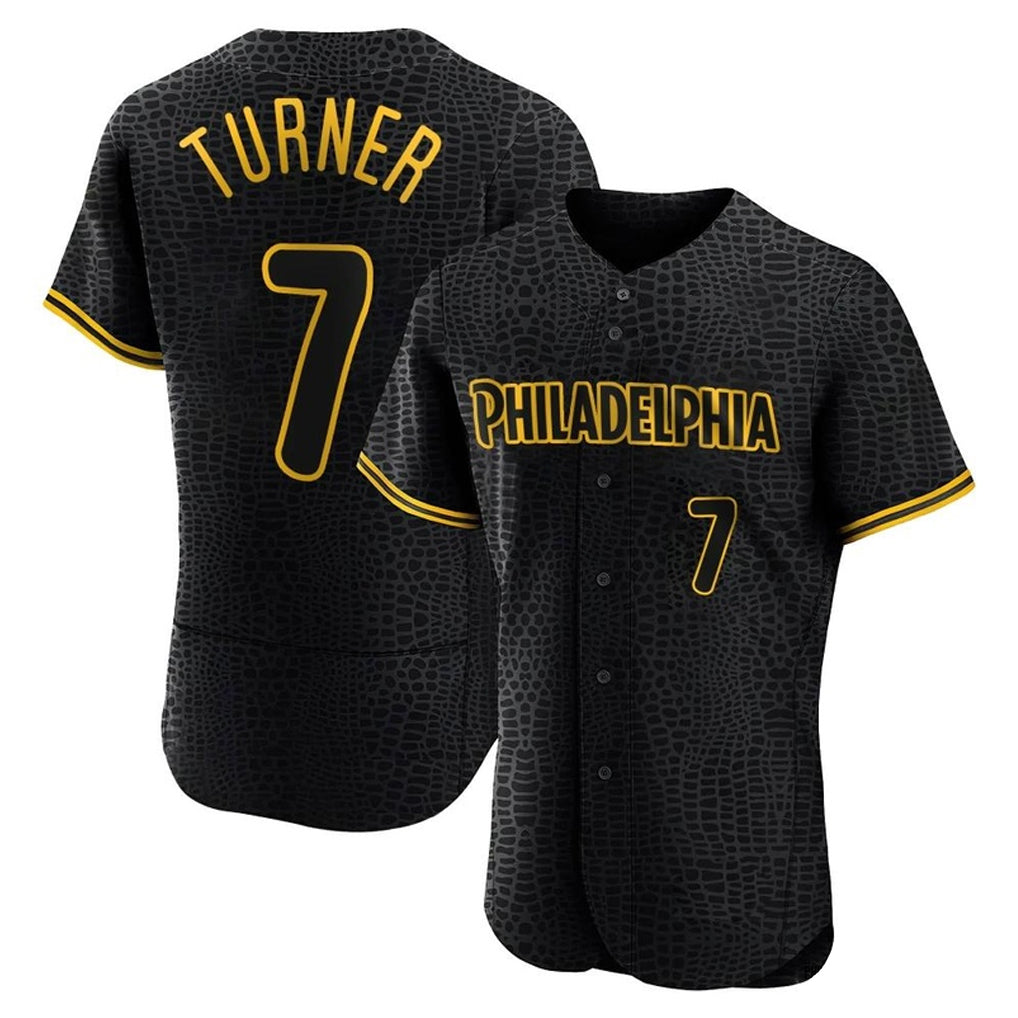 BIPIHUC P.Phillies #7 Trea Turner Player Black Snake Skin City Home Limited Elite Stitched Jerseys