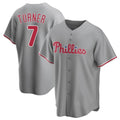 BIPIHUC P.Phillies #7 Trea Turner Player Gray Home Game Stitched Jerseys