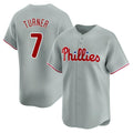 BIPIHUC P.Phillies #7 Trea Turner Player Gray Home Limited Stitched Jerseys