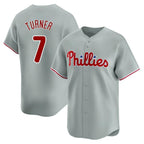 BIPIHUC P.Phillies #7 Trea Turner Player Gray Home Limited Stitched Jerseys