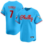 BIPIHUC P.Phillies #7 Trea Turner Player Light Blue Phillies & Eagles Vapor Premier Limited Stitched Jerseys