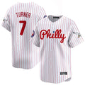 BIPIHUC P.Phillies #7 Trea Turner Player White Pinstripe Phillies & Eagles Vapor Premier Limited Stitched Jerseys