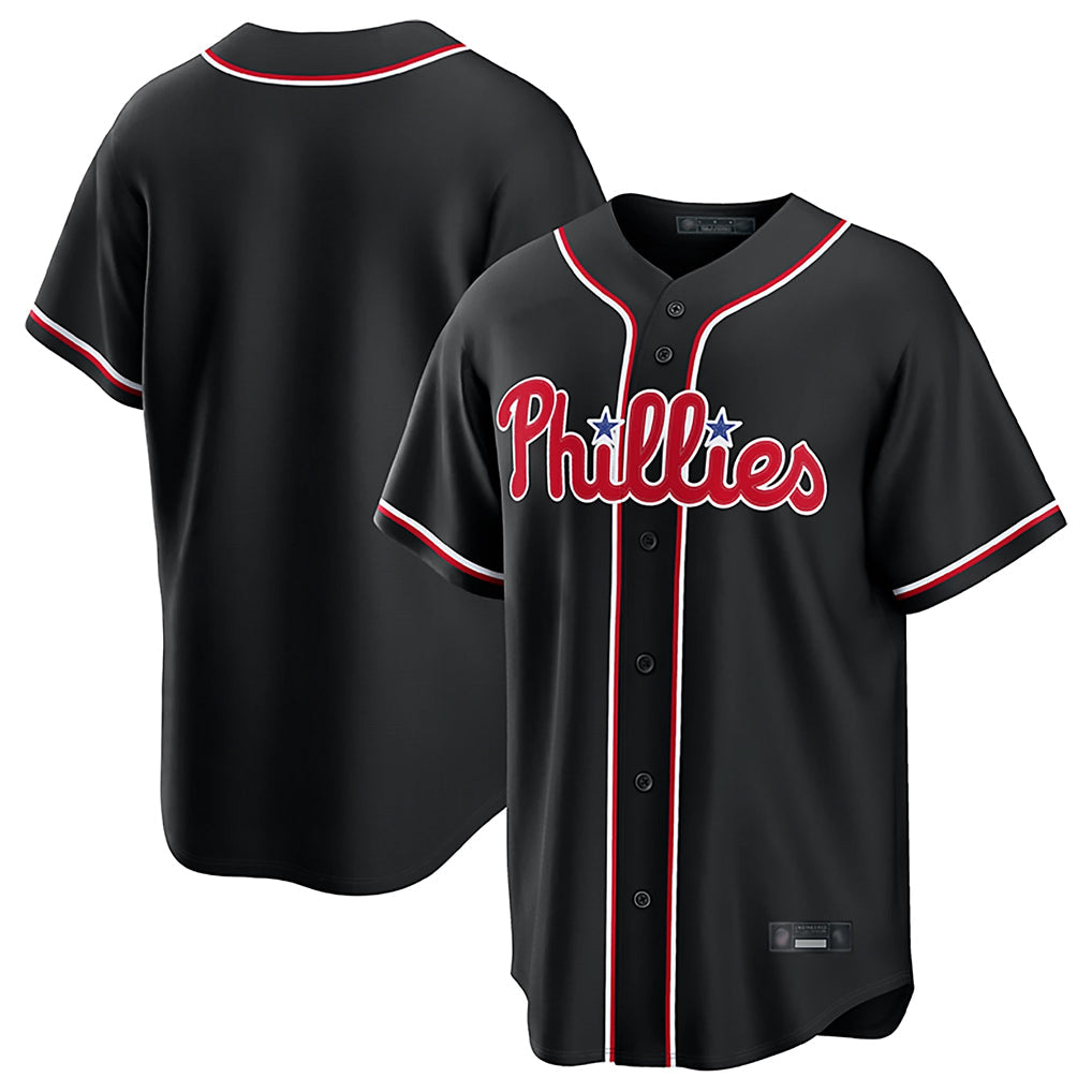 BIPIHUC P.Phillies Blank Player Black Fashion Out Home Game Stitched Jerseys