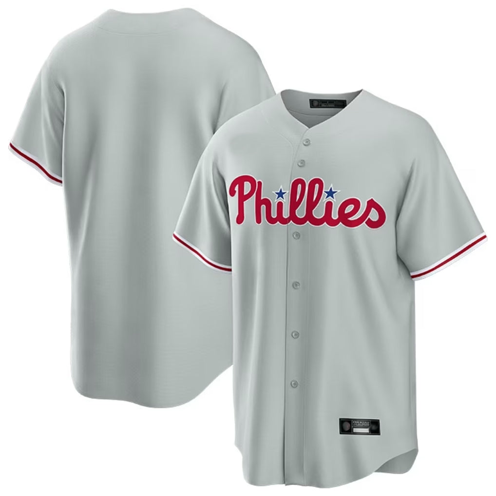 BIPIHUC P.Phillies Blank Player Gray Home Game Stitched Jerseys