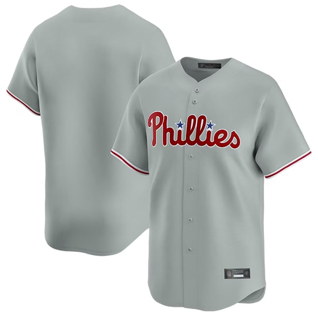 BIPIHUC P.Phillies Blank Player Gray Home Limited Stitched Jerseys