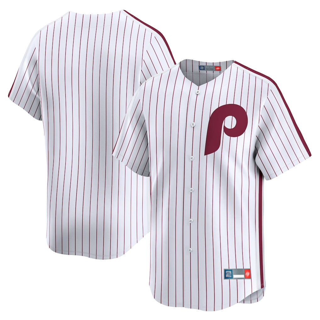 BIPIHUC P.Phillies Blank Player White Cooperstown Collection Limited Home Stitched Jerseys