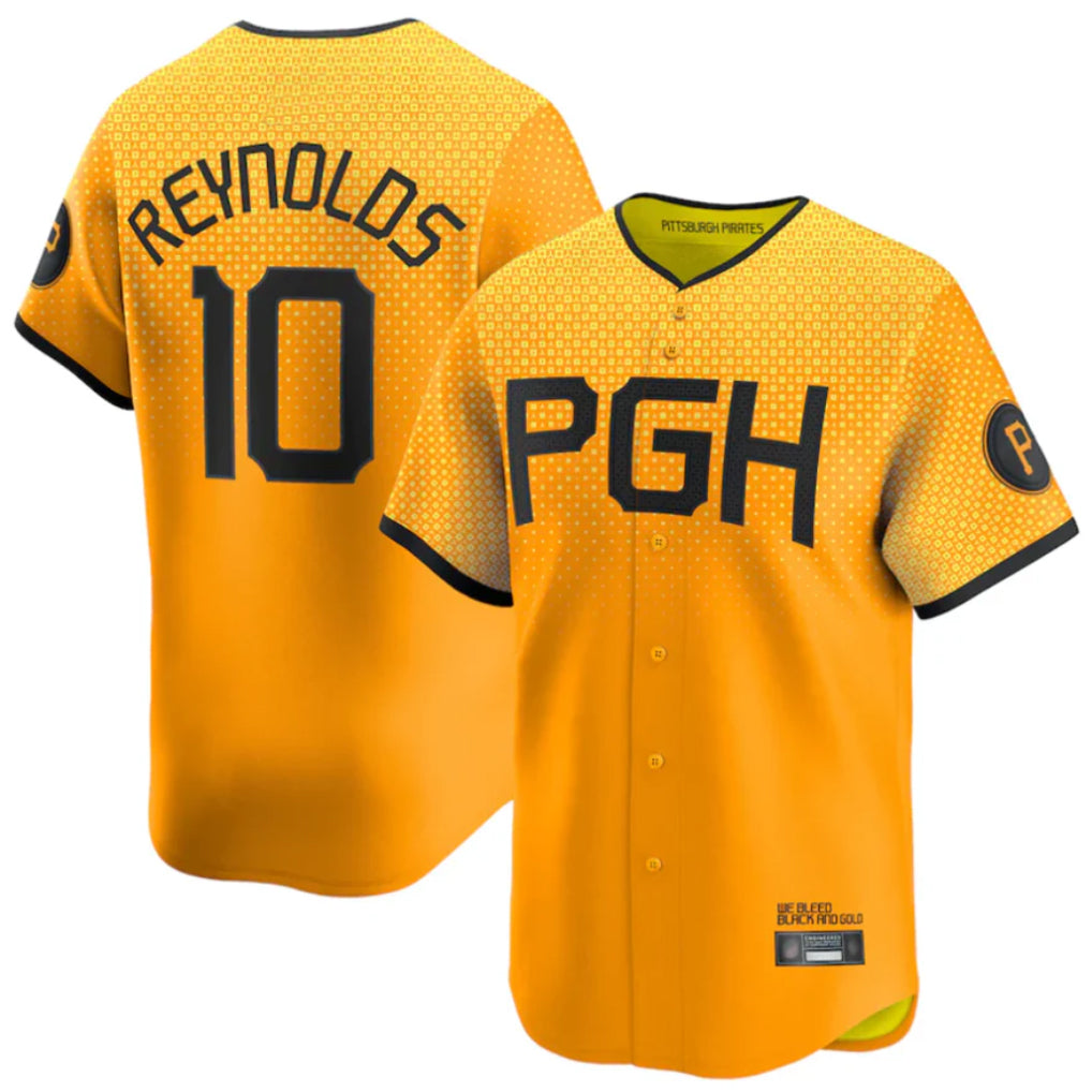 BIPIHUC P.Pirates #10 Bryan Reynolds Player Gold City Connect Home Game Stitched Jerseys