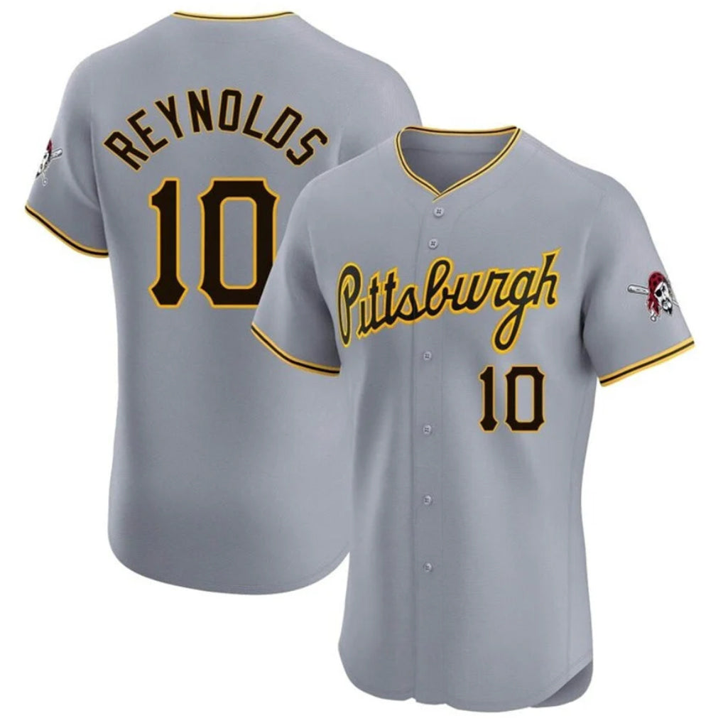BIPIHUC P.Pirates #10 Bryan Reynolds Player Gray Road Home Limited Elite Stitched Jerseys