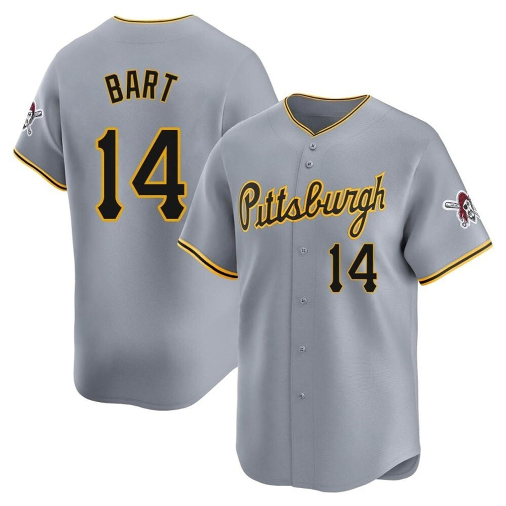 BIPIHUC P.Pirates #14 Joey Bart Player Gray Road Home Limited Stitched Jerseys