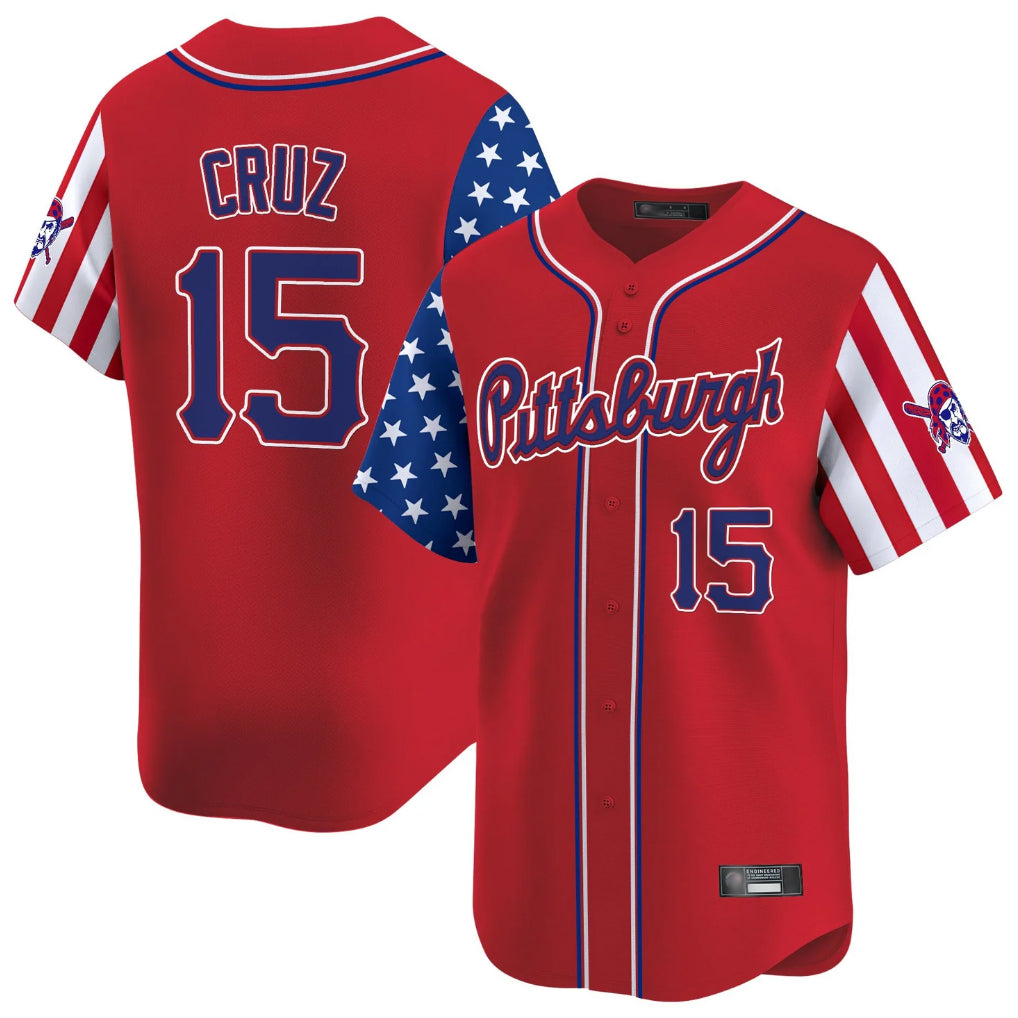 BIPIHUC P.Pirates #15 Oneil Cruz Player Red 2025 Independence Day Vapor Premier Limited Stitched Jerseys
