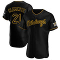 BIPIHUC P.Pirates #21 Roberto Clemente Player Black Home Limited Elite Stitched Jerseys