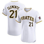 BIPIHUC P.Pirates #21 Roberto Clemente Player White Home Limited Elite Stitched Jerseys