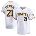 BIPIHUC P.Pirates #21 Roberto Clemente Player White Home Limited Stitched Jerseys