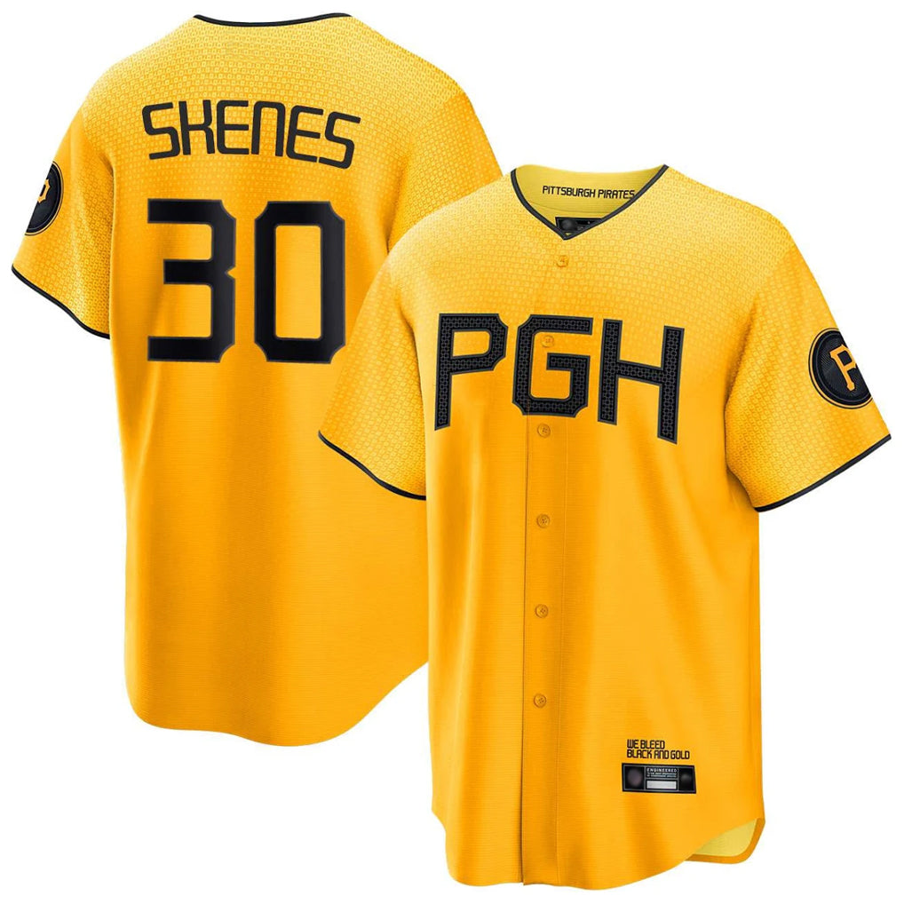 BIPIHUC P.Pirates #30 Paul Skenes Player Gold City Connect Home Limited Stitched Jerseys