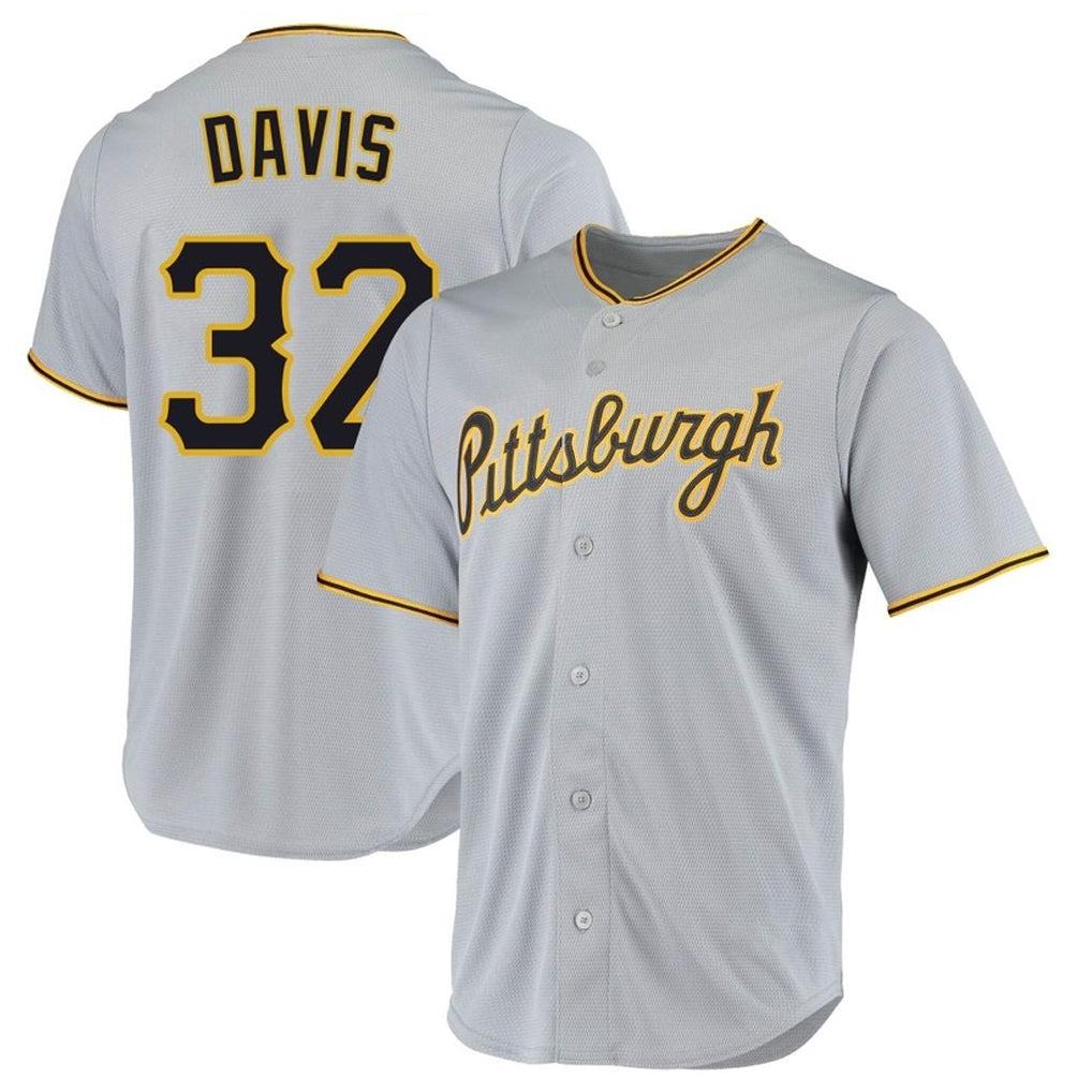 BIPIHUC P.Pirates #32 Henry Davis Player Gray Road Home Game Stitched Jerseys