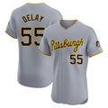 BIPIHUC P.Pirates #55 Jason Delay Player Gray Road Home Limited Elite Stitched Jerseys
