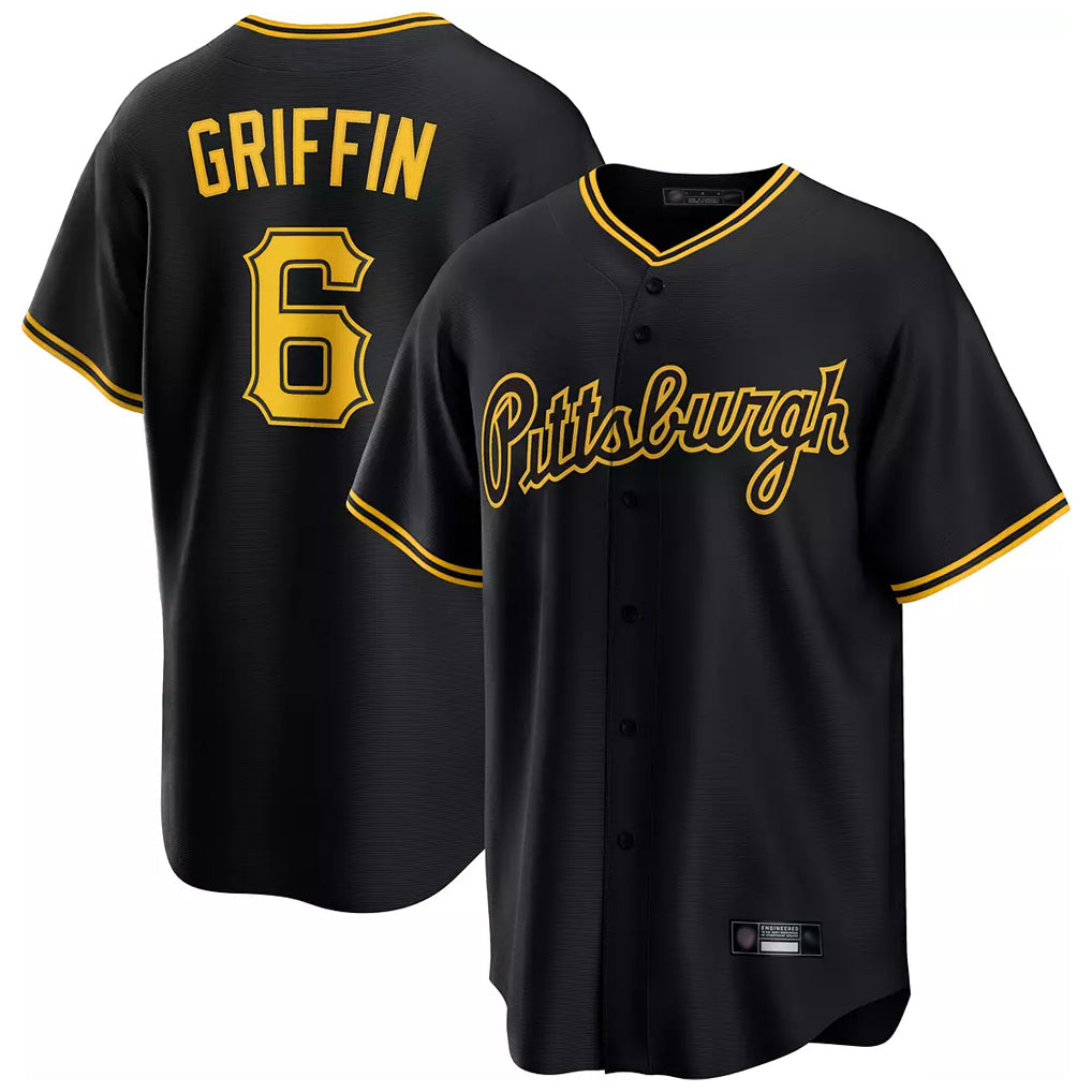 BIPIHUC P.Pirates #6 Konnor Griffin Player Black Alt Home Game Stitched Jerseys