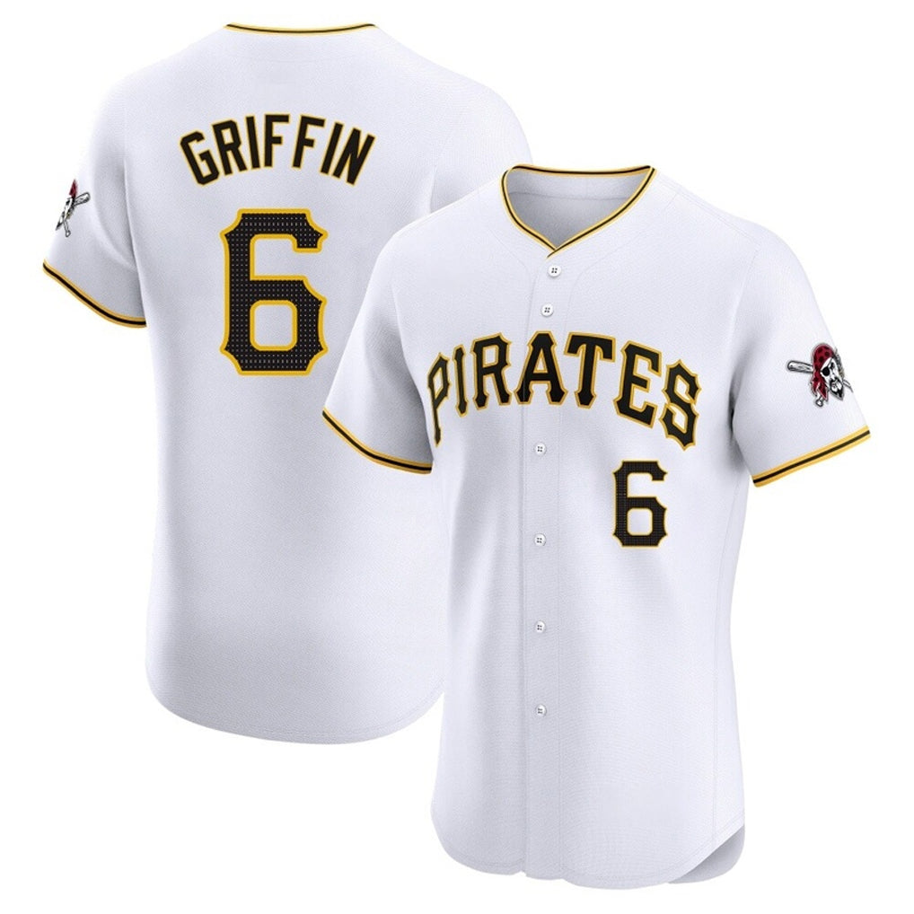 BIPIHUC P.Pirates #6 Konnor Griffin Player White Home Limited Elite Stitched Jerseys