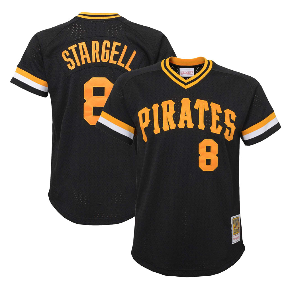 BIPIHUC P.Pirates #8 Willie Stargell Player Black Mitchell & Ness Black Cooperstown Collection Mesh Batting Limited Stitched Jerseys