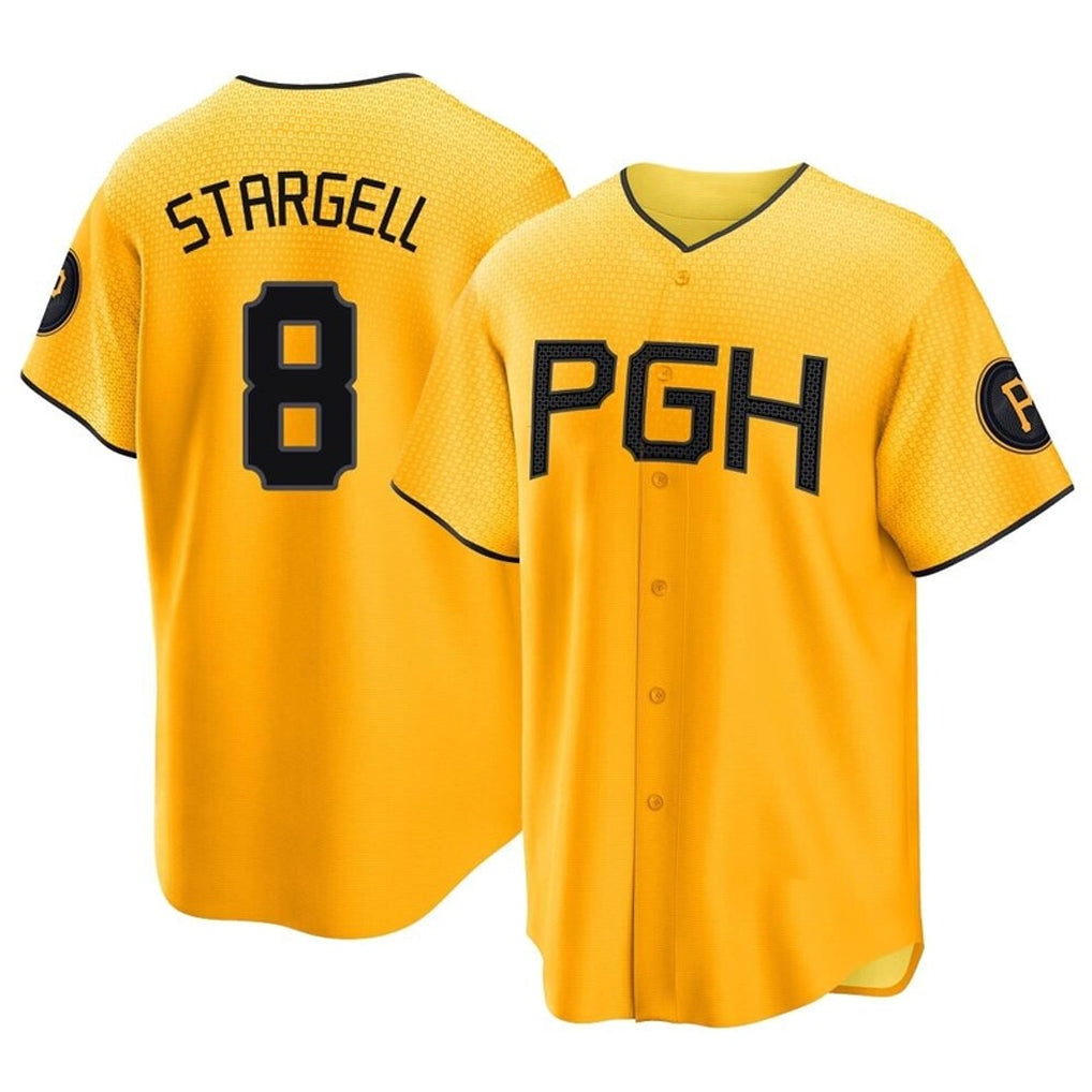 BIPIHUC P.Pirates #8 Willie Stargell Player Gold City Connect Home Game Stitched Jerseys