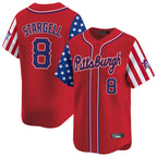 BIPIHUC P.Pirates #8 Willie Stargell Player Red 2025 Independence Day Vapor Premier Limited Stitched Jerseys
