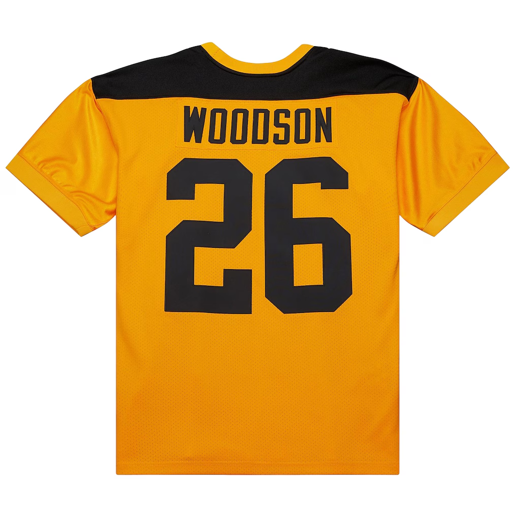 BIPIHUC P.Steelers 1994 #26 Rod Woodson Mitchell & Ness Gold Authentic Throwback Retired Player Stitched Puhic Jersey