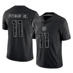 BIPIHUC P.Steelers #11 Michael Pittman Jr. Player Black Reflective Limited Home Game Stitched Jerseys