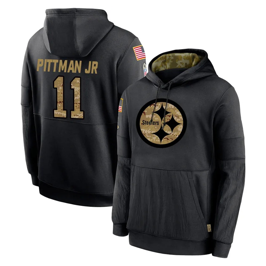 BIPIHUC P.Steelers #11 Michael Pittman Jr. Player Black Salute to Service Hoodies Limited Game Stitched Jerseys