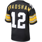 BIPIHUC P.Steelers #12 Terry Bradshaw Mitchell & Ness Black Authentic Throwback Retired Player Stitched Puhic Jersey