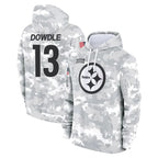 BIPIHUC P.Steelers #13 Rico Dowdle Player Arctic Camo Limited Salute to Service Pullover Hoodies Game Stitched Jerseys