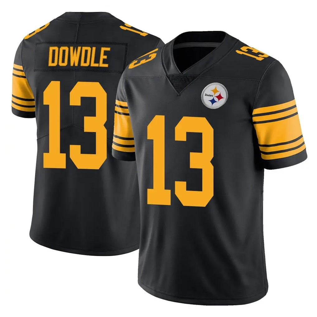 BIPIHUC P.Steelers #13 Rico Dowdle Player Black Limited Color Rush Home Game Stitched Jerseys