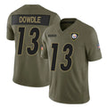 BIPIHUC P.Steelers #13 Rico Dowdle Player Olive 2025 Salute To Service Limited Home Game Stitched Jerseys