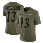 BIPIHUC P.Steelers #13 Rico Dowdle Player Olive 2025 Salute To Service Limited Home Game Stitched Jerseys
