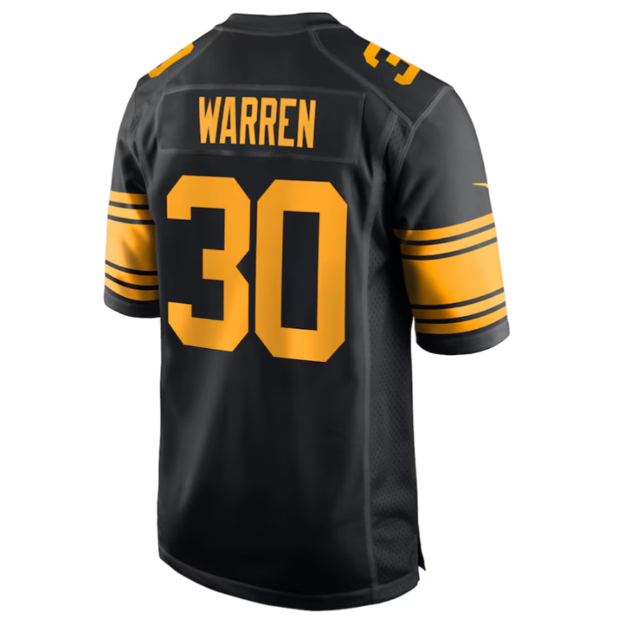 BIPIHUC P.Steelers #30 Jaylen Warren Black Alternate Game American Stitched Jerseys