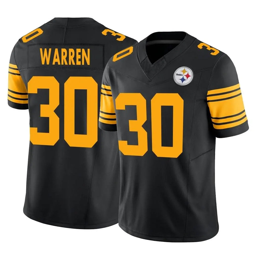 BIPIHUC P.Steelers #30 Jaylen Warren Player Black Limited 2nd Alternate Vapor F.U.S.E. Home Game Stitched Jerseys