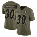 BIPIHUC P.Steelers #30 Jaylen Warren Player Olive 2025 Salute To Service Limited Home Game Stitched Jerseys
