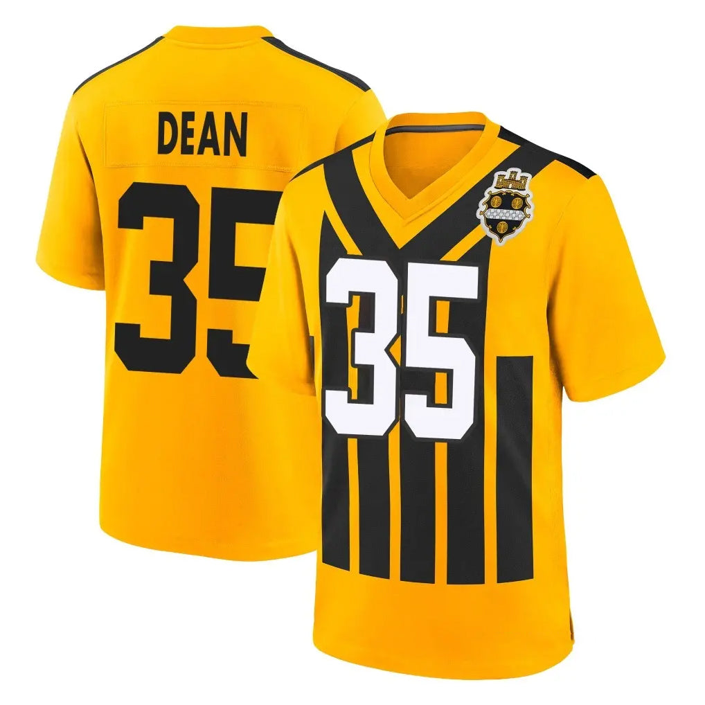 BIPIHUC P.Steelers #35 Jamel Dean Player Gold Limited 1933 Throwback Home Game Stitched Jerseys
