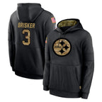 BIPIHUC P.Steelers #3 Jaquan Brisker Player Black Salute to Service Hoodies Limited Game Stitched Jerseys