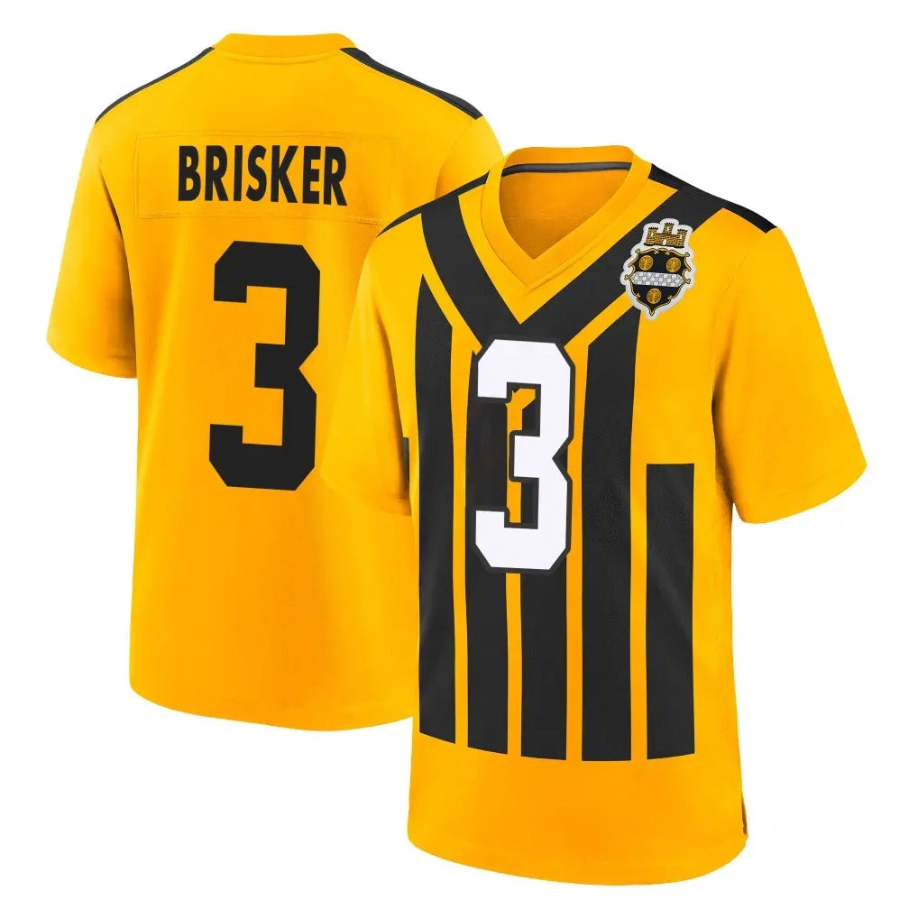 BIPIHUC P.Steelers #3 Jaquan Brisker Player Gold Limited 1933 Throwback Home Game Stitched Jerseys
