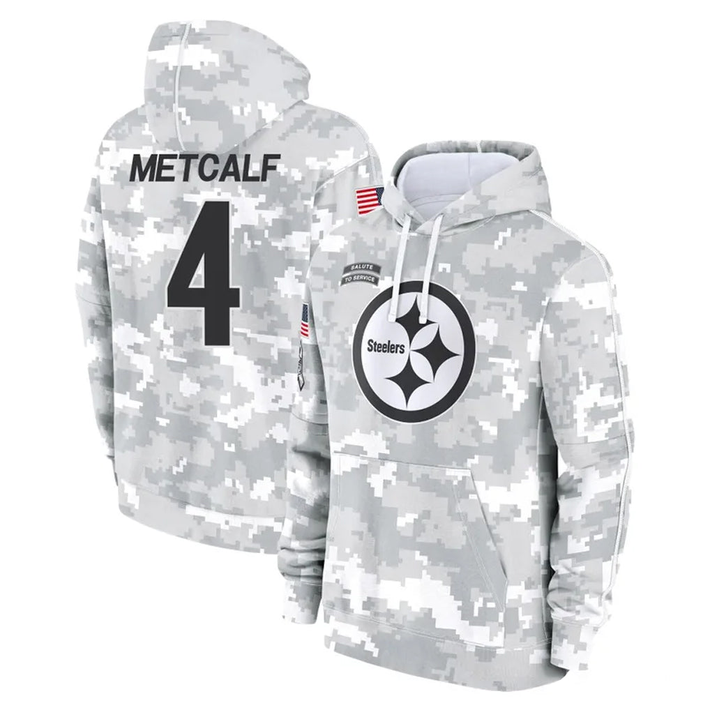 BIPIHUC P.Steelers #4 DK Metcalf Player Arctic Camo Limited Salute to Service Pullover Hoodies Game Stitched Jerseys