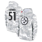 BIPIHUC P.Steelers #51 Nick Herbig Player Arctic Camo Limited Salute to Service Pullover Hoodies Game Stitched Jerseys